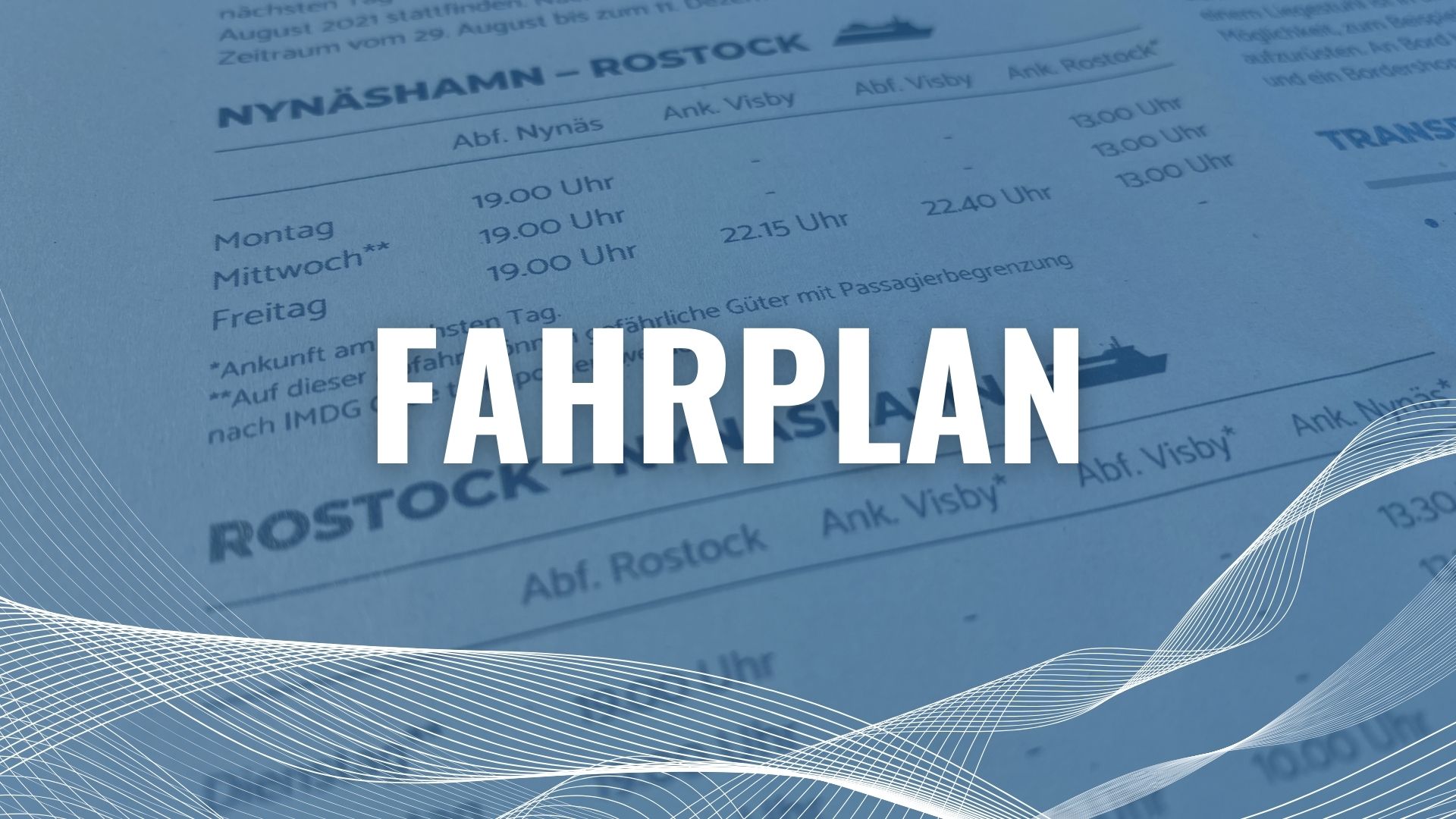 Fahrplan Rostock - Gotland - Stockholm